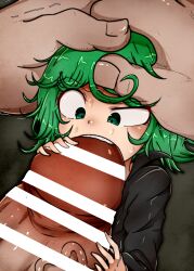 1boy 1girls bar_censor censor_bar censored female fuhrer_ugly green_hair male monster monster_rape one-punch_man penis rape small_breasts tatsumaki