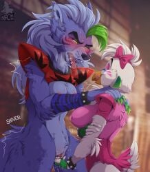 2girls anthro avian avian_humanoid beak blue_eyes blush bodily_fluids bow_ribbon bracelet breasts canid canine climax colored_nails ejaculation eyes_rolling_back female female_ejaculation finger_fuck fingering fingering_partner five_nights_at_freddy's five_nights_at_freddy's:_security_breach fluffy furry genital_fluids genitals glamrock_chica_(fnaf) glowing_eyes long_hair masturbating medium_breasts moaning nipples orgasm orgasm_face orgasm_from_masturbation pierced_ears pleasure_face purple_fur pussy pussy_ejaculation pussy_juice roxanne_wolf_(fnaf) saliva shaking shivering size_difference spiked_bracelet squirt squirting tongue tongue_out vagina vaginal_juices vaginal_masturbation white_feathers wolf wolf_ears wolf_girl wolf_humanoid wolf_tail xnirox yellow_eyes yuri