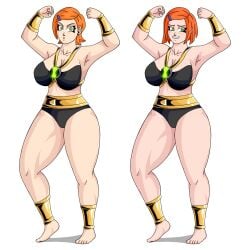 1girls armpits ben_10 ben_10_omniverse cartoon_network clothed female female_only futekablon gwen_tennyson light-skinned_female light_skin orange_hair solo thick_thighs white_background