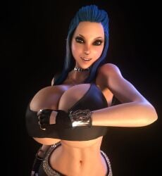 1girls 3d 3d_(artwork) ass becca_(vaako) belt big_ass big_breasts blue_hair bracelet bracelets breasts breasts_bigger_than_head choker clothed clothed_female ear_piercing female female_only female_solo fingerless_gloves gigantic_breasts gloves hourglass_figure huge_ass huge_breasts human human_female human_only large_ass large_breasts long_hair long_ponytail looking_at_viewer midriff necklace nose_piercing oc original_character overboob pants pierced_ears piercing ponytail solo solo_female tank_top thighs thin_waist underboob vaako wide_hips