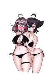 2girls big_ass big_breasts black_hair breasts brown_hair clitoris elmashoarts emikukis female karmavt masturbating masturbation naked naked_female nude owozu pussy red_eyes virtual_youtuber yellow_eyes youtube youtube_hispanic yuri