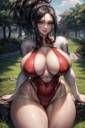 1girls ai_generated big_ass big_breasts big_butt black_hair long_hair momo_yaoyorozu my_hero_academia space_o_space stable_diffusion yaoyorozu_momo