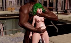 1boy 1boy1girl 1girls 3d animated asian_female brocobich ceased_resistance choking cum cum_in_pussy cum_inflated_belly cum_inside dark-skinned_male dark_skin female femsub green_eyes green_hair interracial male maledom muscular_male no_sound onahole one-punch_man rape shortstack small_breasts submission submissive submissive_female tagme tatsumaki utter_domination video