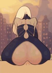 1boy 1girls 2d 2d_animation anal anal_sex animated animated_gif ass ass_focus big_ass blonde blonde_hair cum_in_ass cumdumpsonic dark-skinned_female dark_skin faceless_male female gif gravity_rush kat_(gravity_rush) long_hair male male_pov pov reverse_cowgirl_position riding sentones tagme