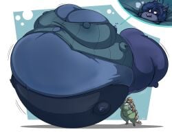 big_breasts blueberry_inflation breasts daikanu female huge_breasts inflation spherical_inflation sunken_head sunken_limbs