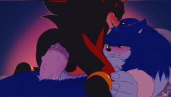 animated black_hair black_hair_bottom blue_hair blue_hair_on_black_hair blue_hair_top domination exposed_torso footwear furry gay handwear krazyelf light_hair_on_dark_hair male no_sound shadow_the_hedgehog sonadow sonic_(series) sonic_the_hedgehog sonic_the_hedgehog_(series) tagme video