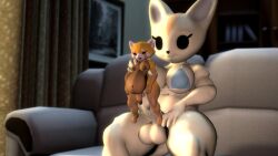 16:9 2023 3d_(artwork) abobazalupovich aggressive_retsuko aggretsuko ailurid anthro balls belly belly_expansion bikini bodily_fluids brassiere breasts building canid canine clothing cum cum_in_ass cum_inside cum_on_penis digital_media_(artwork) duo enjoying expansion fennec fenneko fox furniture garry's_mod genital_fluids genitals gynomorph hi_res holding_body house inside intersex intersex/intersex living_room mammal nude penis red_panda retsuko sanrio sex sitting size_difference size_play small_balls small_penis smaller_anthro smaller_intersex smile smooth_fur sofa swimwear vein veiny_penis widescreen