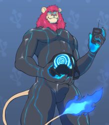 anthro felid feline furry glowing hi_res hypnosis hypnotizing_viewer latex leonviril lion male_only mammal mind_control pantherine spiral tech visor