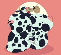 bovine bun-e furry grabbing_own_breast masturbation moolivia_devine sucking_penis