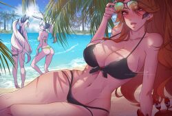 anima_squad_series battle_bunny_miss_fortune battle_bunny_prime_riven battle_bunny_series battle_cat_jinx bikini female himmely jinx_(league_of_legends) league_of_legends miss_fortune red_hair riven swimsuit