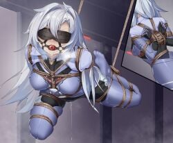 1girls a_(xenoblade) absurd_res aiza-ku ass ball_gag black_glovrs black_legwear blindfold blue_stockings blue_thighhighs bondage bound bound_arms bound_wrists breasts bubble_butt busty clothed clothing curvy drooling elbow_gloves female female_only femsub gag gagged gloves highres hourglass_figure large_ass legwear long_hair medium_breasts monolith_soft nintendo pussy_juice silver_hair stockings submissive submissive_female suspended thick_thighs thighhighs thighs very_long_hair voluptuous wide_hips xenoblade_(series) xenoblade_chronicles_3 xenoblade_chronicles_3:_future_redeemed