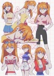 1girls asuka_langley_sohryu big_breasts blue_eyes breasts clothed clothing female female_only glasses long_hair neon_genesis_evangelion orange_hair souryuu_asuka_langley tagme yubi_kamii