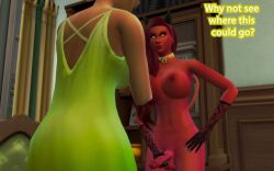 3d big_breasts blonde_hair busty demon demon_girl demon_horns demon_tail elizabeth_grandbust female futanari grandbust_family large_breasts m_dunn nipples nude nude_female nude_futanari red_body succubus succubus_horns succubus_tail the_sims_4 yellow_eyes