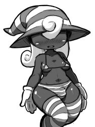 1futa blushing breasts bulge futanari itimu mario_(series) monochrome paper_mario shadow_siren solo vivian_(paper_mario)