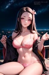 ai_generated demon_slayer kamado_nezuko kimetsu_no_yaiba nezuko_kamado pak-fa-t-50 pink_eyes stable_diffusion