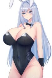 1girls absurd_res black_leotard blue_eyes blush bowtie breast_tattoo breasts breasts_bigger_than_head bunny_ears bunnysuit busty child_bearing_hips cleavage curvy detached_collar ethel_(xenoblade) female female_only highres hourglass_figure large_breasts latex latte_daruta2 leotard long_hair massive_breasts monolith_soft nintendo silver_hair simple_background sweat sweatdrop tattoo thick_thighs thighs very_long_hair voluptuous wide_hips wrist_cuffs xenoblade_(series) xenoblade_chronicles_3