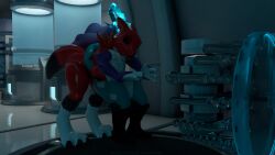 16:9 3d anthro ass big_ass big_butt blender blender_(software) dildo female female/female generation_2_pokemon genitals hi_res latex legendary_pokemon machine male nintendo penis pokémon_(species) pokemon pokemon_(species) sex_toy suicune thick_thighs wide_hips widescreen