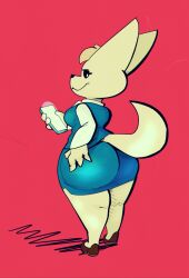 1girls 2d aggressive_retsuko aggretsuko anthro big_ass big_breasts breasts bubble_butt cloudidoodles female female_anthro female_only fenneko furry huge_ass sanrio simple_background smooth_fur tail