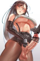 1futa balls big_breasts big_penis breasts brown_hair clothed clothing erection final_fantasy final_fantasy_vii futa_only futanari human lenon_artz light-skinned_futanari light_skin long_hair low-angle_view mostly_clothed penis solo solo_futa standing tifa_lockhart underboob