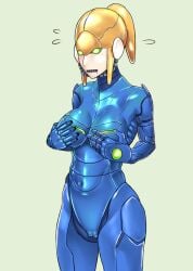 female large_breasts menma911 metal metallic_body metroid navel pussy robot_girl samus_aran thick_thighs wide_hips