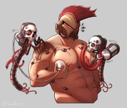 adeptus_astartes black_carapace helmet imperium_of_man lactation lewdbees_(artist) male male_lactation milking milking_machine post-human servo-skull space_marine tagme warhammer_(franchise) warhammer_40k