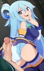 /// 1boy 1girls 2018 aqua_(konosuba) aqua_pose artist_name artist_signature blue_eyes blue_hair blush boots breasts buttjob dated detached_sleeves diaper diaperjob ejaculation erection eyebrows_visible_through_hair female female_focus from_behind hair_between_eyes hand_in_front_of_face high_resolution indoors kono_subarashii_sekai_ni_shukufuku_wo! laughing long_hair looking_at_viewer looking_back male medium_breasts merunyaa patreon_username penis penis_on_ass pixiv_username satou_kazuma skirt smile smug smug_grin solo_focus tekoki thigh_boots thighhighs tied_hair upskirt