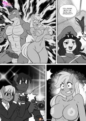 anthro anthrofied applejack_(mlp) ass big_butt blush camera comic dragon equid equine eyewear female friendship_is_magic genitals hasbro hi_res male mammal my_little_pony nipples page_15 penis pia-sama smooth_skin spike_(mlp) sunglasses