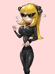 cleavage cynthia_(pokemon) dollification female huge_breasts knick_knack menma911 pokémon pokemon pokemon_champion smile sunglasses sunnification sunny_miami transformation