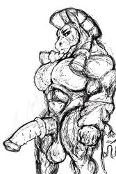 abs balls big_balls big_muscles big_pecs big_penis equid equine equine_penis male male_only medial_ring mudsdale muscles muscular muscular_anthro muscular_arms muscular_male nintendo pecs penis pokemon pokemon_(species) richard_pinkman sketch solo solo_focus solo_male thick_penis