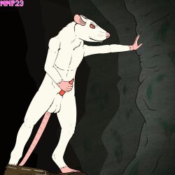 1:1 albino_rat animal_genitalia animal_penis animated anthro bodily_fluids bottomwear cave clothing cum cum_on_wall genital_fluids genitals hi_res male male_focus male_only mammal masturbation mechanical_monster_factory murid murine orgasm pants penis rat rodent short_playtime skaven solo solo_male warhammer_(franchise) warhammer_fantasy