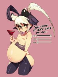 female feng_(skullgirls) flat_chest flat_chested nipples pregnant skullgirls slugbox topless topless_female true_flat_chest