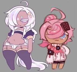 2boys asshushie big_breasts cookie_run femboy femboy_on_femboy full_body huge_breasts large_breasts luvanely oc original original_artwork original_characters tagme wide_hips