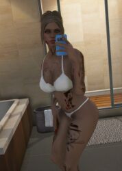 female fit_female grand_theft_auto grand_theft_auto_online grand_theft_auto_v isabella_carrington mirror_selfie nopixel tattoos teasing white_lingerie