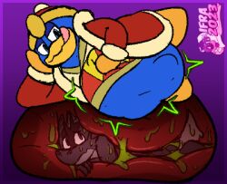 anthro avian belly bird digestion dragon fish fully_inside hybrid ifra king_dedede kirby_(series) low_res marine nintendo penguin vore