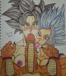 big_penis cock_worship cross_species dragon_ball dragon_ball_super dragon_ball_z female_gohan female_goku genderswap_(mtf) gohan_beast nude_female nude_male orange_piccolo piccolo princeadam red_eyes rule_63 son_gohan son_goku submissive_female threesome traditional_media_(artwork) ultra_instinct