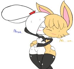 2girls furry kissing original_character usagibun1