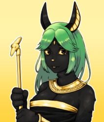 anthro anubian_jackal anubis female female_only furry human_to_anthro implied_transformation kid_icarus large_breasts menma911 nintendo palutena transformation