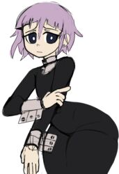 androgynous ass big_ass bottom_heavy crona_(soul_eater) dress flat_chest fully_clothed huge_ass pink_hair soul_eater thick_thighs tra169 true_flat_chest wide_hips