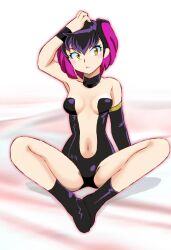 1girls black_hair colored_inner_hair female_only kurama_(urusei_yatsura) short_hair urusei_yatsura yellow_eyes