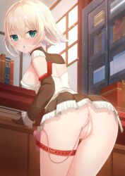 1girls azur_lane blonde_hair blue_eyes censored censored_pussy egg_vibrator light-skinned_female masturbation medium_breasts oklahoma_(azur_lane) vibrator_cord vibrator_in_pussy