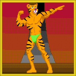 1:1 animated anthro cum digital_media_(artwork) ejaculation erection felid hands-free hi_res holding_(disambiguation) male male_focus male_only mammal muscular pantherine penis pixel_(artwork) pixel_animation pose short_playtime solo solo_male tiger xandorchip