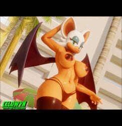 3d 3d_(artwork) 3d_model anthro armpit_fetish armpits barely_visible_nipples bat bodily_fluids chappey clothed clothing female hi_res mammal mobian mobian_(species) mobian_bat mostly_nude nipples pasties rouge_the_bat sega skimpy solo sonic_(series) sonic_adventure_2 sonic_the_hedgehog_(series) sweat