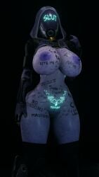 1girls 3d alien alien_girl athletic_female big_breasts bioware body_writing bottomless bra breasts busty electronic_arts female female_only guidugalle guimontag helmet huge_breasts large_breasts looking_at_viewer mass_effect nipples nude purple_skin pussy quarian solo solo_female tali'zorah_nar_rayya tally_marks text thick_thighs visor wide_hips writing_on_body