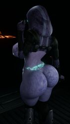 1girls 3d alien alien_girl athletic_female big_breasts bioware body_writing bottomless bra breasts busty electronic_arts female female_only guidugalle guimontag helmet huge_breasts large_breasts looking_at_viewer mass_effect nipples nude purple_skin pussy quarian solo solo_female tali'zorah_nar_rayya thick_thighs tramp_stamp visor wide_hips