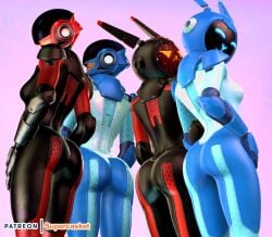 4girls ass astro_assassin_(fortnite) big_ass big_butt bunnysuit butt clothed clothing female female_only fortnite fully_clothed gemini_(fortnite) multiple_girls supercasket