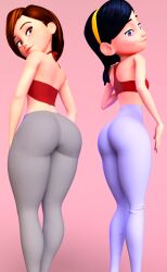 2girls 3d 3d_(artwork) ass ass_focus athletic athletic_female big_ass big_breasts black_hair bottom_heavy breasts brown_hair bubble_ass bubble_butt busty calves dark_hair daughter digital_media_(artwork) disney elastigirl eyebrows eyelashes eyes female female_only fit fit_female hair helen_parr hero heroine hips hourglass_figure huge_ass huge_breasts human large_ass large_breasts legs light-skinned_female light_skin lips long_hair milf mother mother_and_daughter petite petite_body petite_female pixar short_hair slim slim_waist straight_hair superhero superheroine the_incredibles thick thick_hips thick_legs thick_thighs thighs top_heavy upper_body violet_parr voluptuous vtemp waist wide_hips yoga_pants