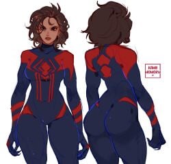 1girls ass bodysuit breasts dark-skinned_female dark_skin female genderswap_(mtf) kamii_momoru marvel miguel_o'hara rule_63 spider-man:_across_the_spider-verse spider-man_(series) spider-man_2099 spider-woman_2099