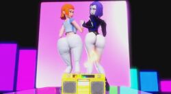 2girls 3d 3d_(artwork) 3d_animation aged_up animated ass_bounce ass_jiggle ass_shake ass_shaking belt ben_10 big_butt boots bouncing_ass butt_bump butt_focus butt_on_butt butt_slam cartoon_network clapping_ass clapping_cheeks crossover dat_ass dc_comics female female_only gold_boombox_(prevence) gwen_tennyson hip_sway jiggling_ass large_ass leotard mp4 multiple_girls nervous_expression no_sound prevence rachel_roth raven_(dc) shaking_ass shaking_butt teen_titans teenager thick_ass twerk twerk_hypnosis twerking video