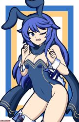 1girls alternate_costume animal_ears artist_name ass ass_focus big_ass blue_eyes blue_hair breasts bunny_ears bunny_girl bunnysuit cleavage fake_animal_ears female female_only fire_emblem fire_emblem_awakening hi_res highres leotard long_hair looking_at_viewer lucina_(fire_emblem) medium_breasts monolith_tk nintendo one_eye_closed open_mouth playboy_bunny rabbit_ears rabbit_tail scarf short_sleeves simple_background solo tail thigh_boots thighhighs watermark wrist_cuffs