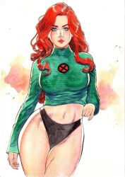 crop_top ed_benes_studio jean_grey lust marc_holanda marvel marvel_comics marvel_girl panties phoenix_(x-men) shy underwear x-men